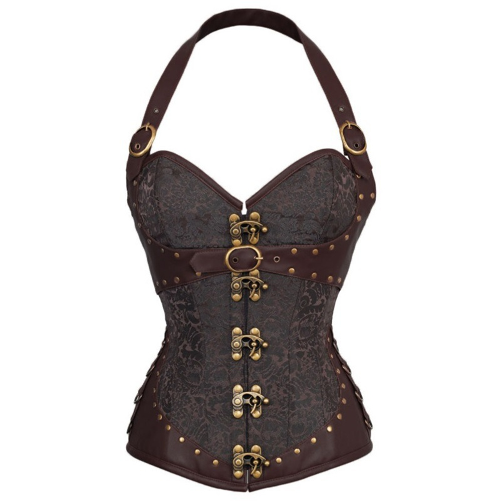 Boning Corset Steel - 여성 고딕 레트로 스틸 본 홀터