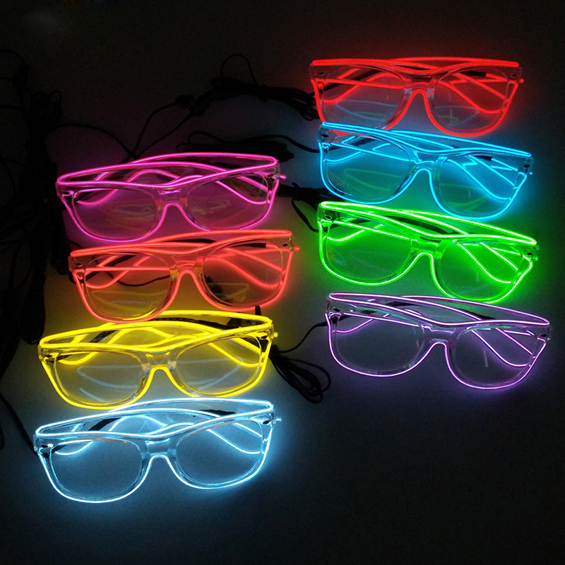 Led El Wire - 깜박이는 EL 와이어 투명 LED 안경