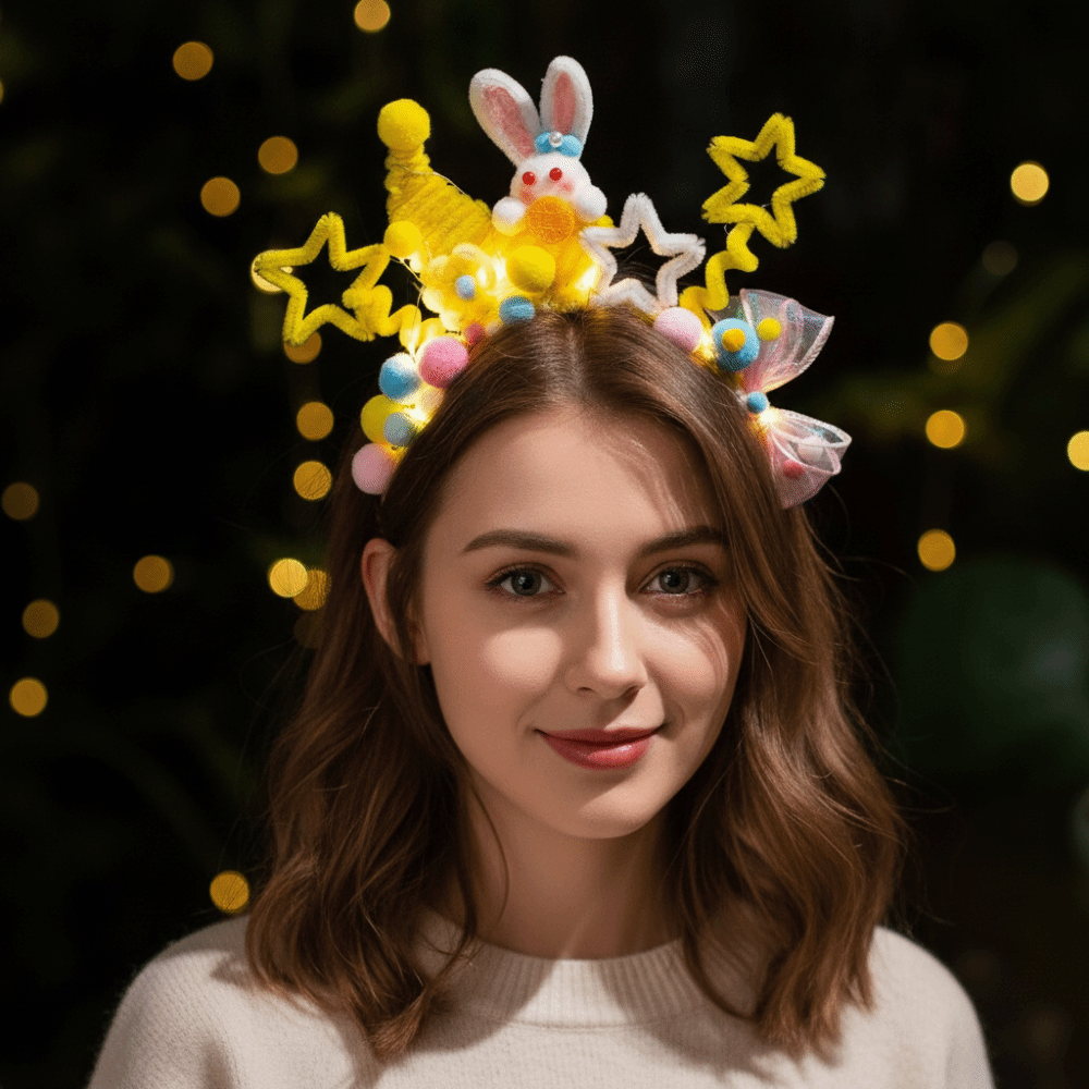 수제 토끼 머리띠 야광 트위스트 스틱 토끼털 머리띠 발 - Easy Cosplay Prop 리뷰 및 가격