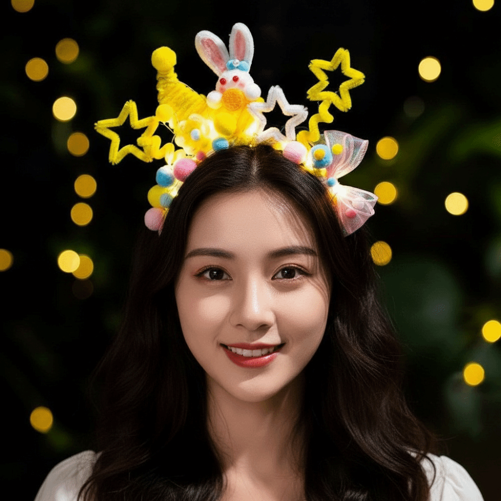 수제 토끼 머리띠 야광 트위스트 스틱 토끼털 머리띠 발 - Easy Cosplay Prop 리뷰 및 가격