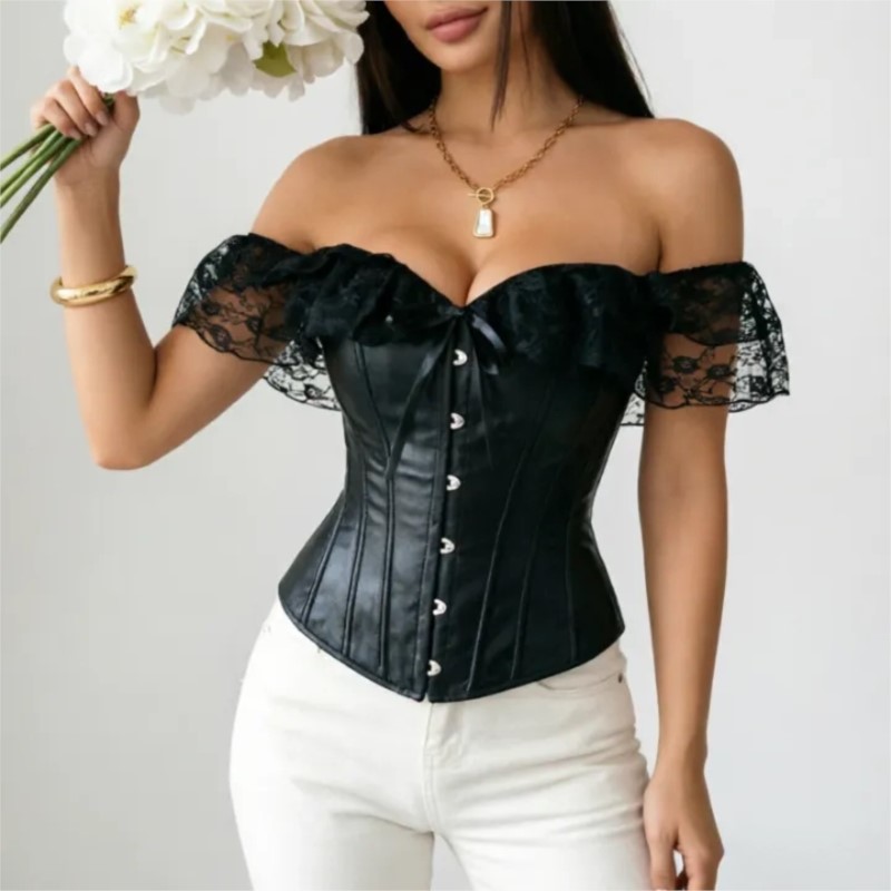여성 스팀펑크 코르셋 탑 고딕 뷔스티에 스틸본 오프숄더 - Boning Corset Steel 리뷰 및 가격