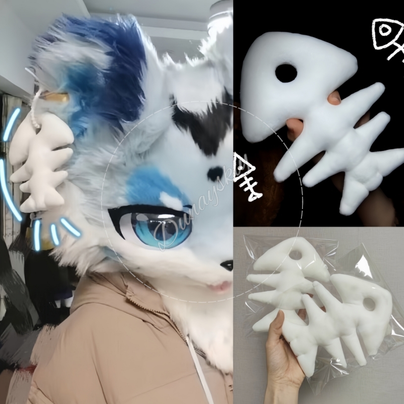 퍼슈트 코스프레 액세서리용 플러시 피쉬본 키체인, 퍼리 - Fishbones Cosplay Prop 리뷰 및 가격