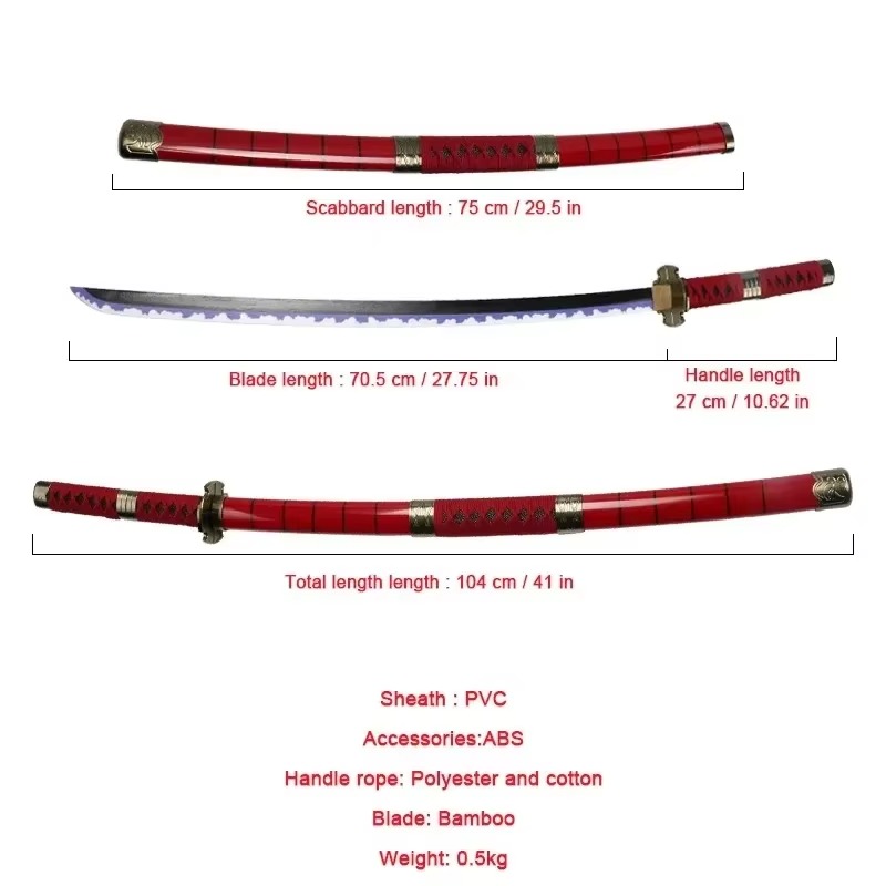 40인치 로로노아 조로 카타나 닌자 나이프 검 애니메이 - Cosplay Prop Katana 리뷰 및 가격