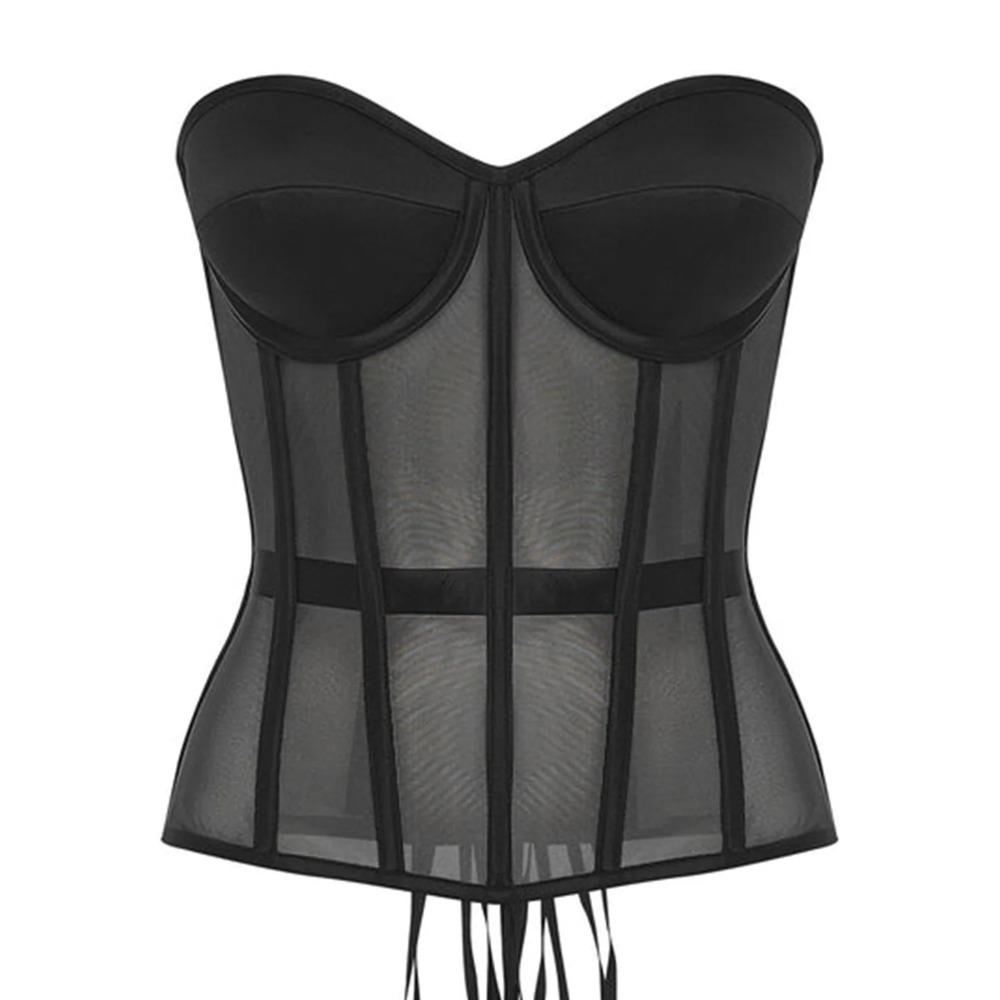 여성 코르셋 Bustier 탑 섹시한 브래지어 투명 메 - Boning Corset Steel 리뷰 및 가격