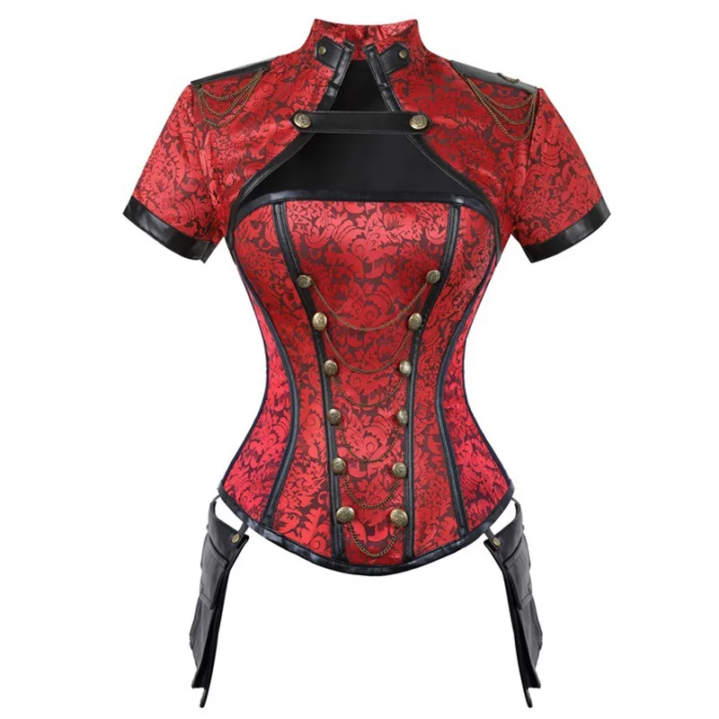 중세 여성 오버 버스트 코르셋 Steampunk 의류  - Boning Corset Steel 리뷰 및 가격